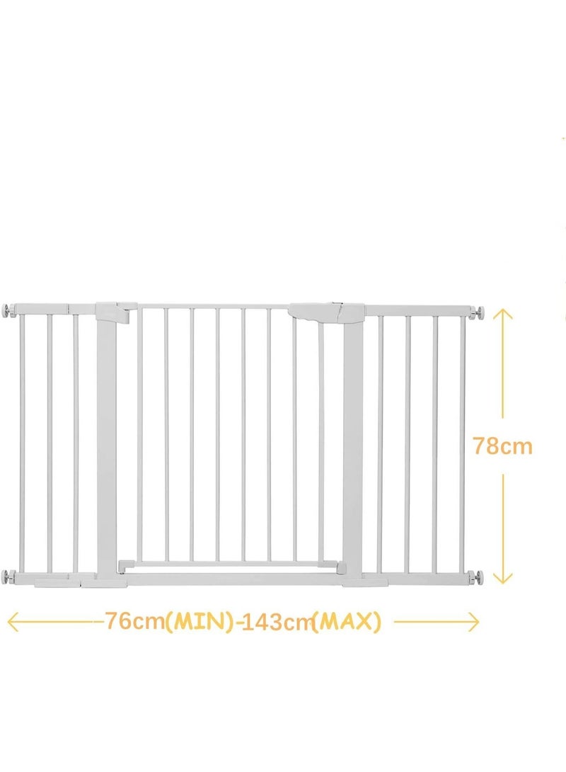 Automatically closes with a maximum width of 143 cm, including 10, 20, and 30 cm extensions, dog gates for stairs, and child gates - Image 4